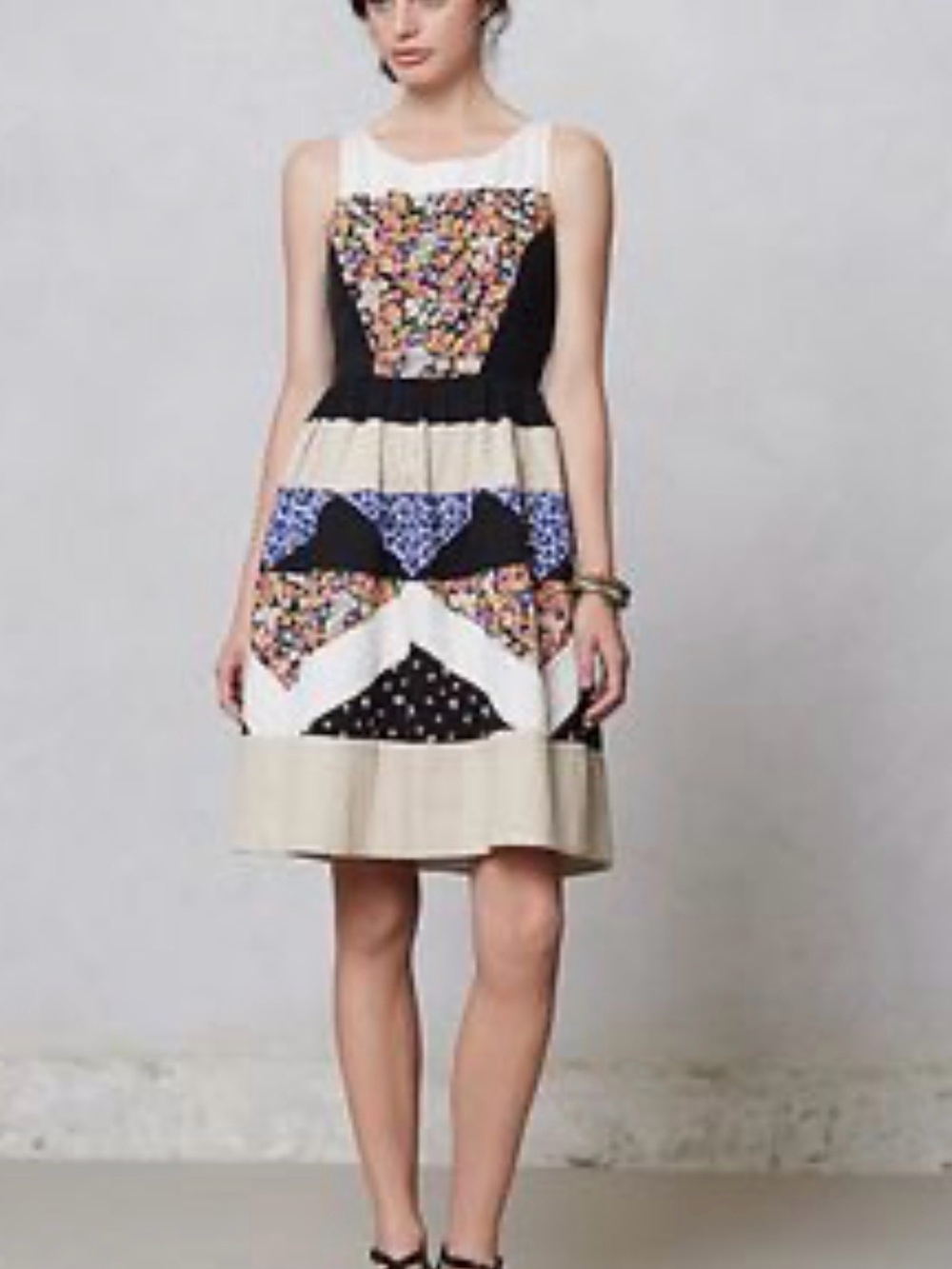 Anthropologie quilted leifnotes dress size 6